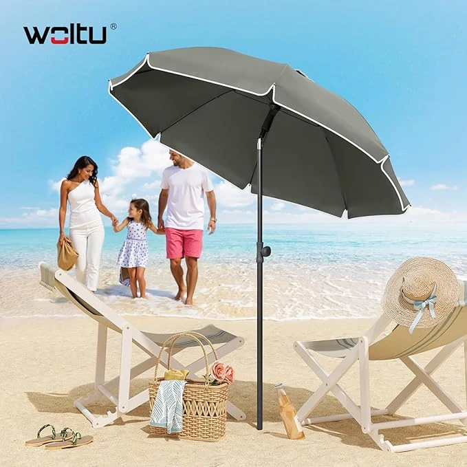 Slunečník WOLTU, slunečník UV odolný, výškově nastavitelný, 45° skládací, kulatý