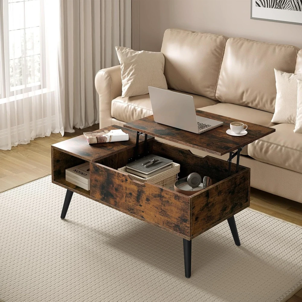 WOLTU BTS26vbn Zvedací konferenční stolek 100 x 50 x (43 – 57) cm