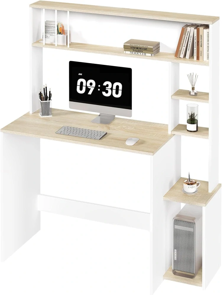 eSituro Desk, Počítačový stůl s policí, 113,5 x 139 x 45 cm