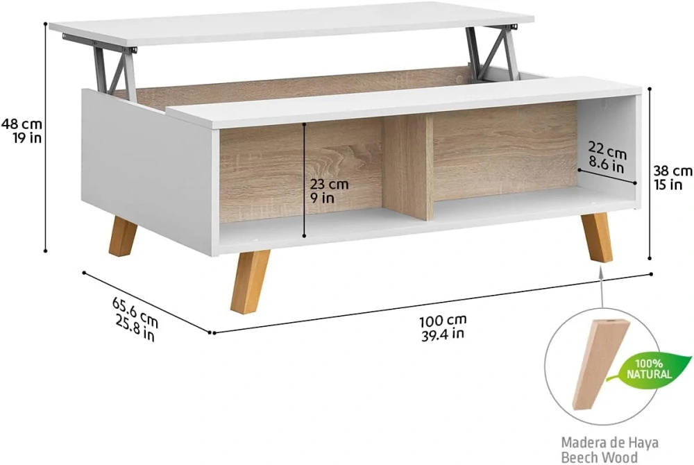 Rozkládací konferenční stolek s výklopnou deskou