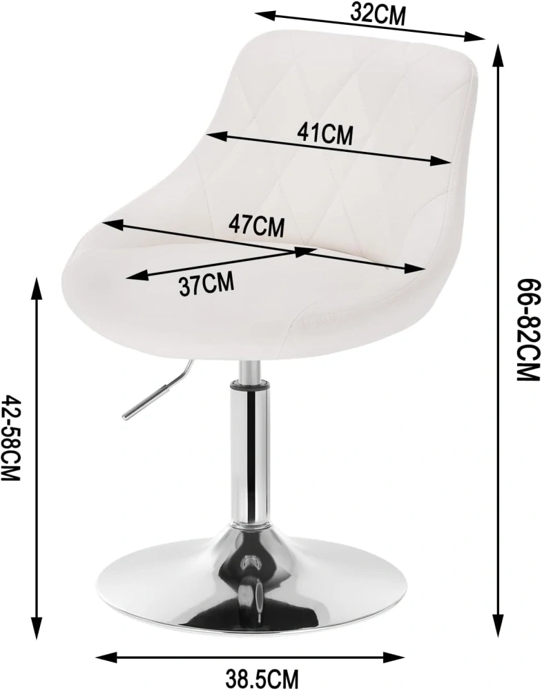 Pohodlná a ergonomická barová židle z umělé kůže a kovu