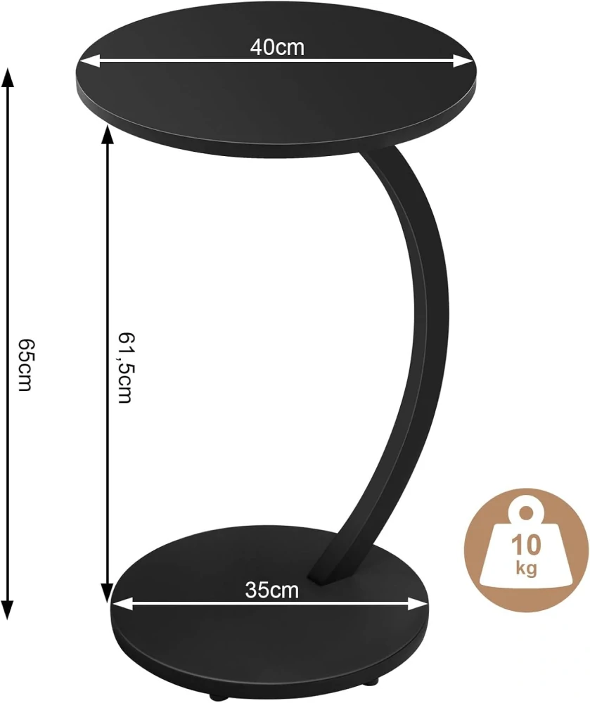 WOLTU BTS21sz Odkládací stolek ve tvaru C