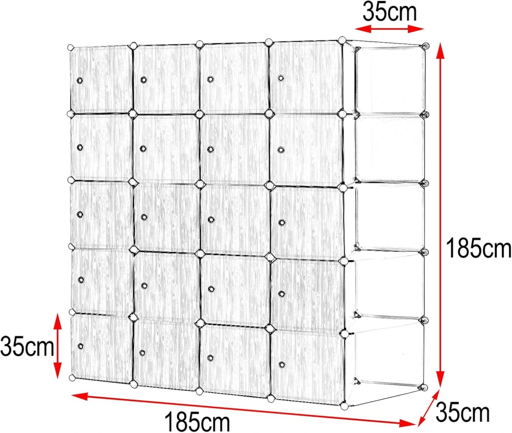 Šatní skříň 35H x 185Š x 185V centimetrů