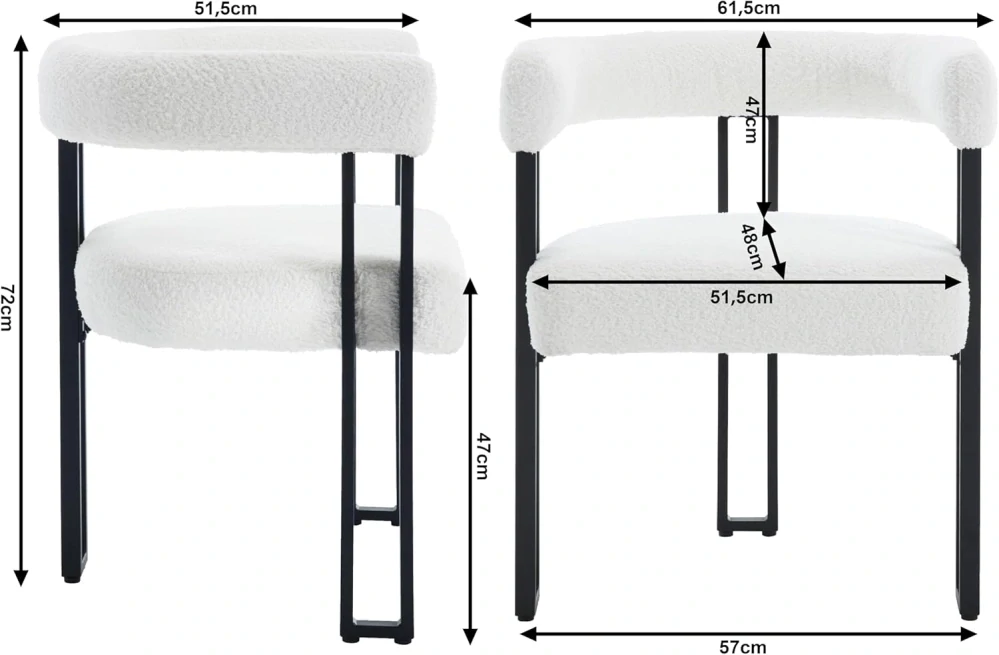 sada 2 kusů, jídelní židle s područkami, WOLTU EZS25cm-2