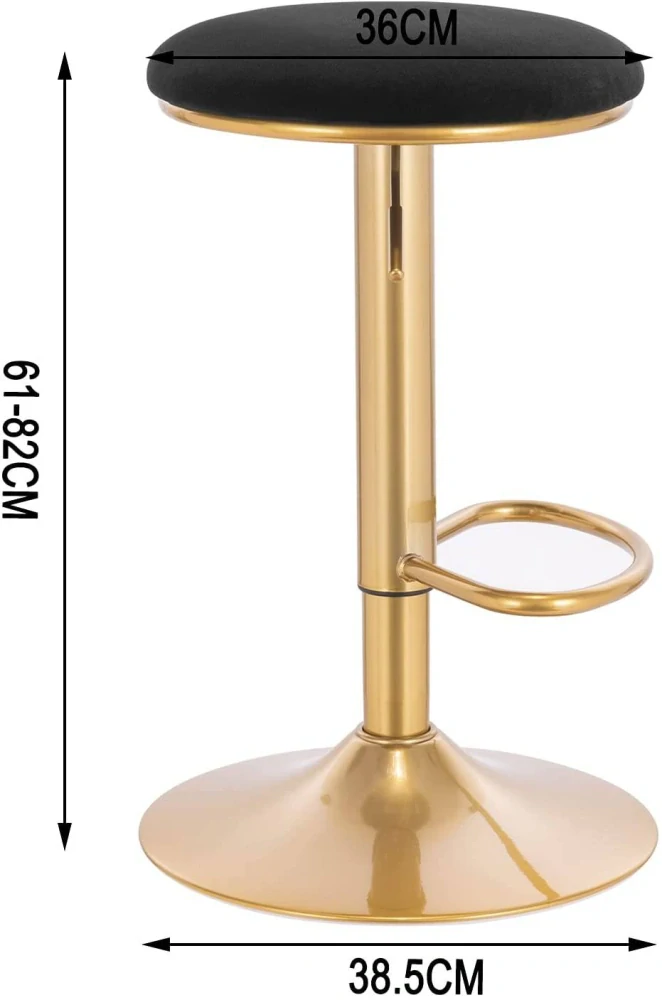 Sada 2 barových židlí s podnožkou, ergonomické, výškově nastavitelné, samet