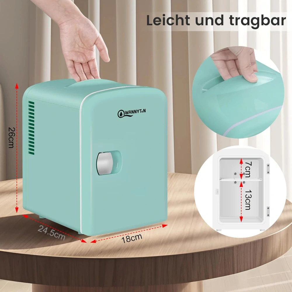 WANNYTON Mini lednička 4L, mini chladicí box s funkcí chlazení/ohřevu