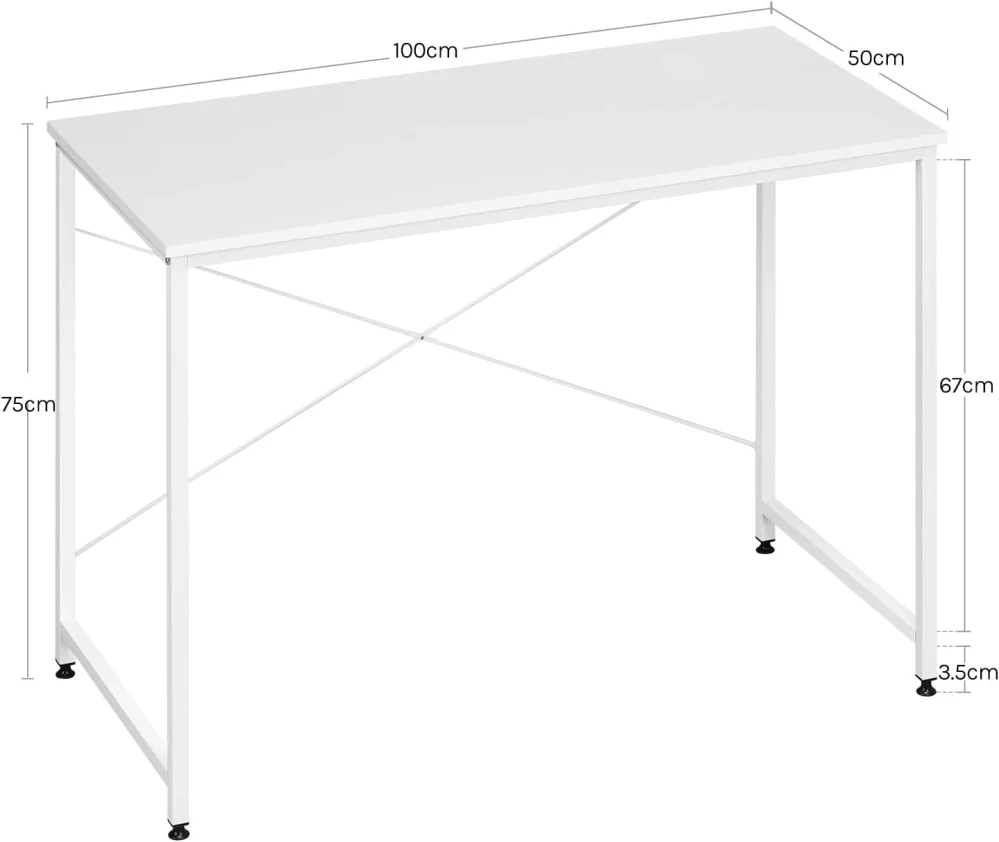 WOLTU Stůl 100 x 50 cm, Malý počítačový stůl