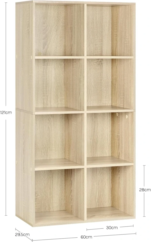 Knihovna WOLTU SK002hei4, 8 přihrádek, 60 x 121 x 29,5 cm (Š x V x H)