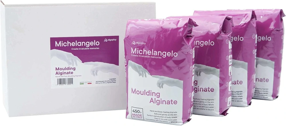 Michelangelo Moulding Alginate1800 g (4 balení x 450 g) Chromatický alginát pro vysoce přesné otisky prstů