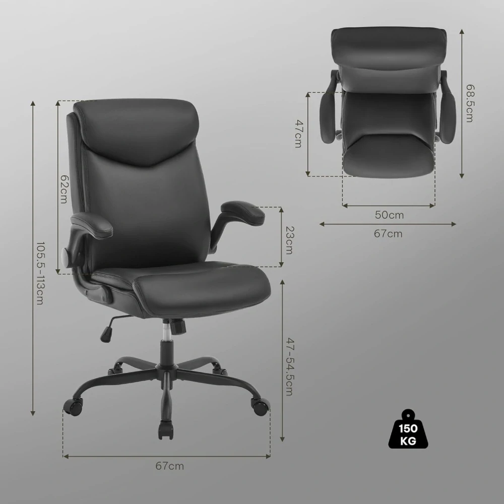 Kancelářská židle, ergonomická počítačová židle se skládací loketní opěrkou