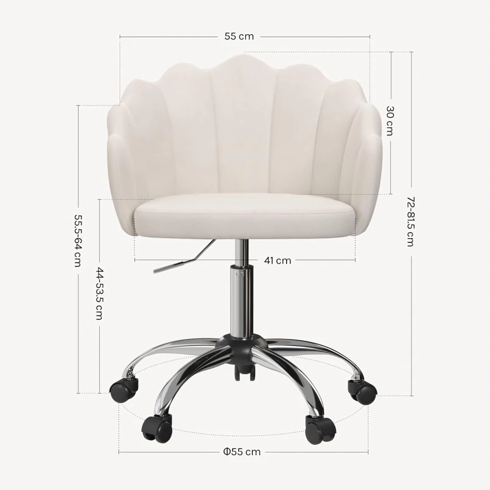 Kancelářská židle WOLTU Homeoffice BS152cm Ergonomická sametová s opěradlem ve tvaru okvětního lístku