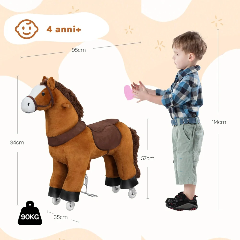 WOLTU Houpací kůň na kolečkách pro děti