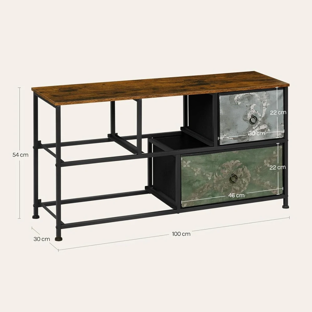 WOLTU SSK005pw Látková komoda s 5 zásuvkami, TV komoda do obývacího pokoje, ložnice, chodby