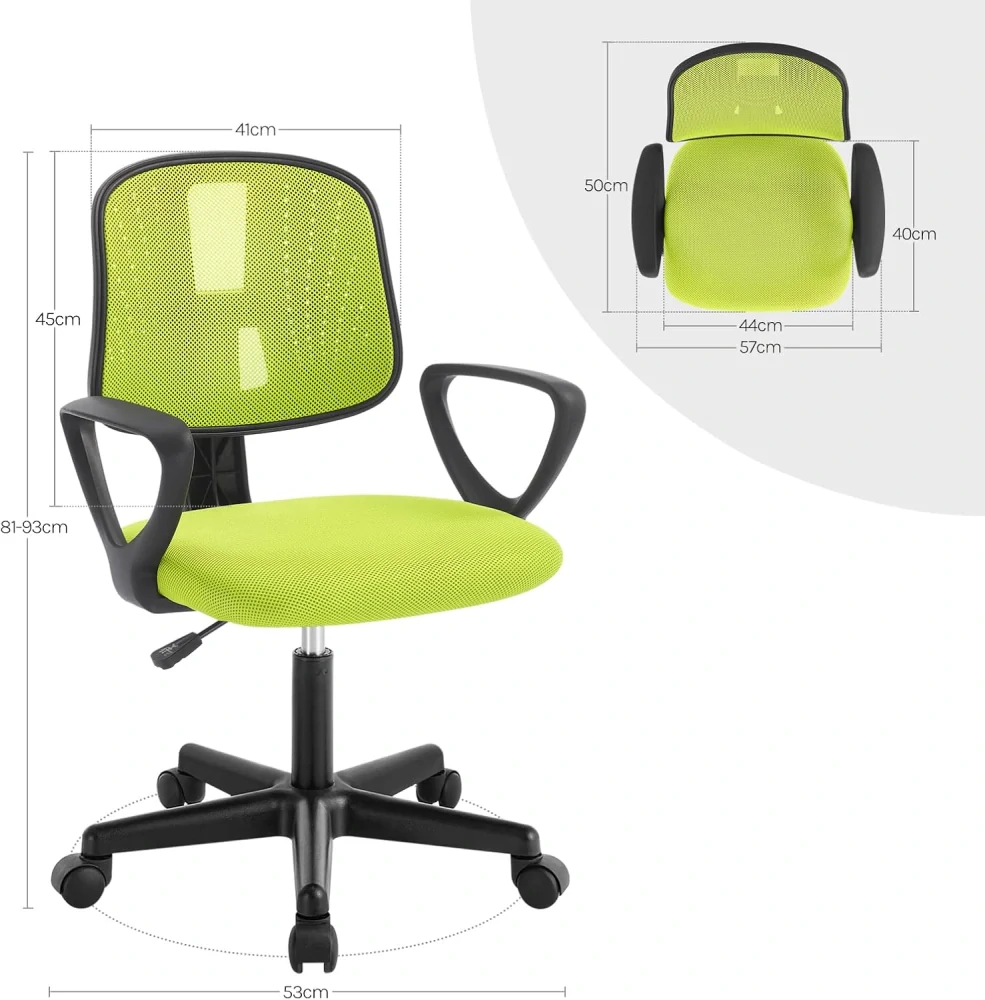 Dětská kancelářská židle K0008BS, ergonomická otočná židle, výškově nastavitelná