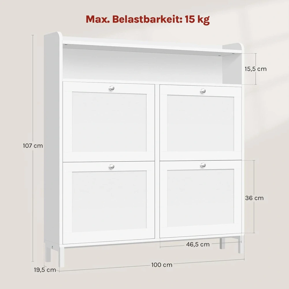 Botník WOLTU se 4 klopami, botník, úzký