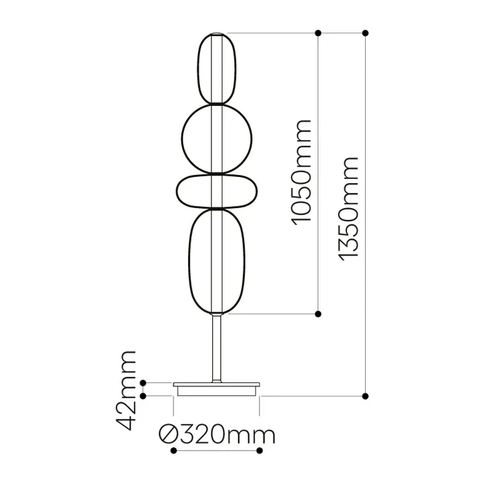Elegantní stojací lampa s barevným sklem