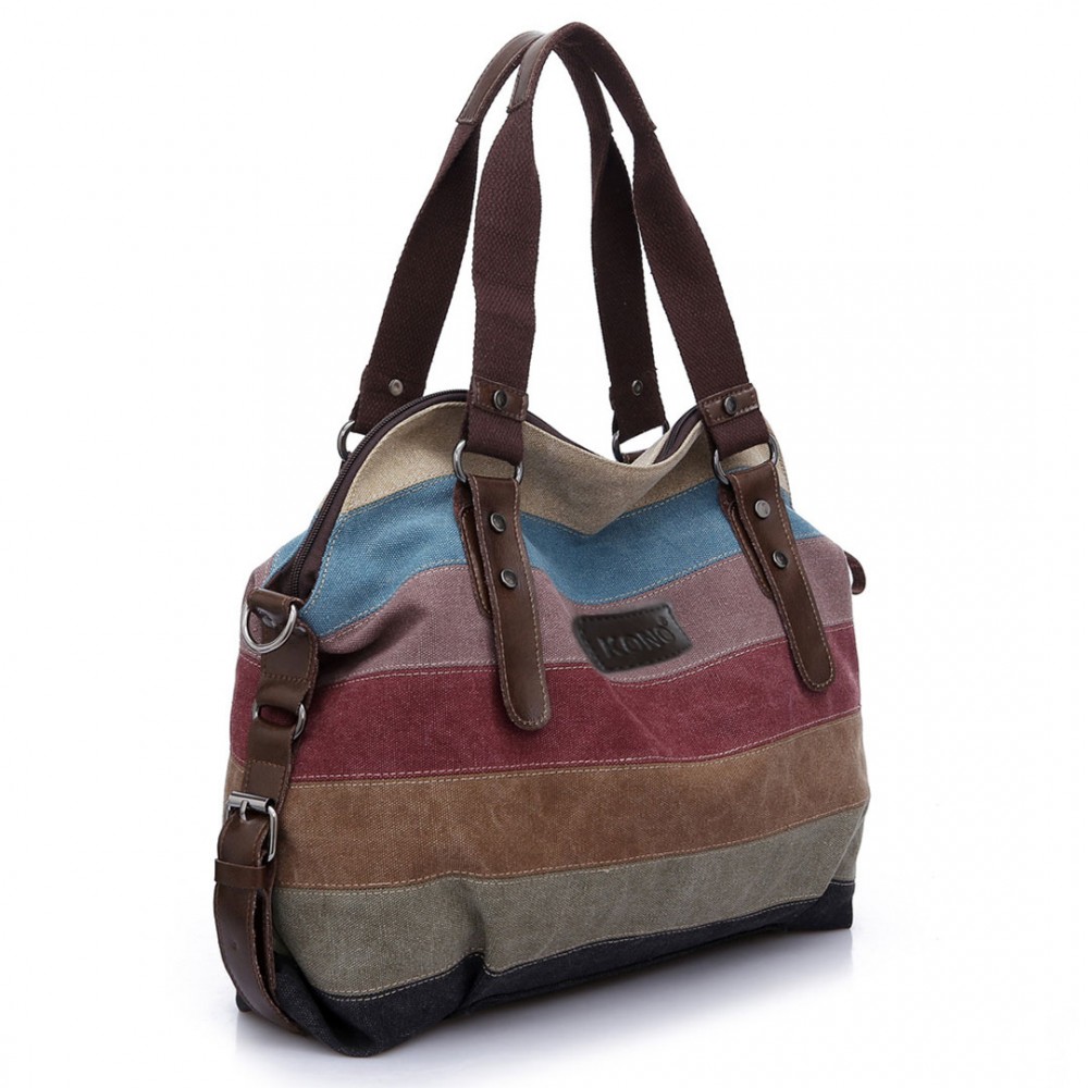 Kabelka Miss Lulu Canvas Rainbow