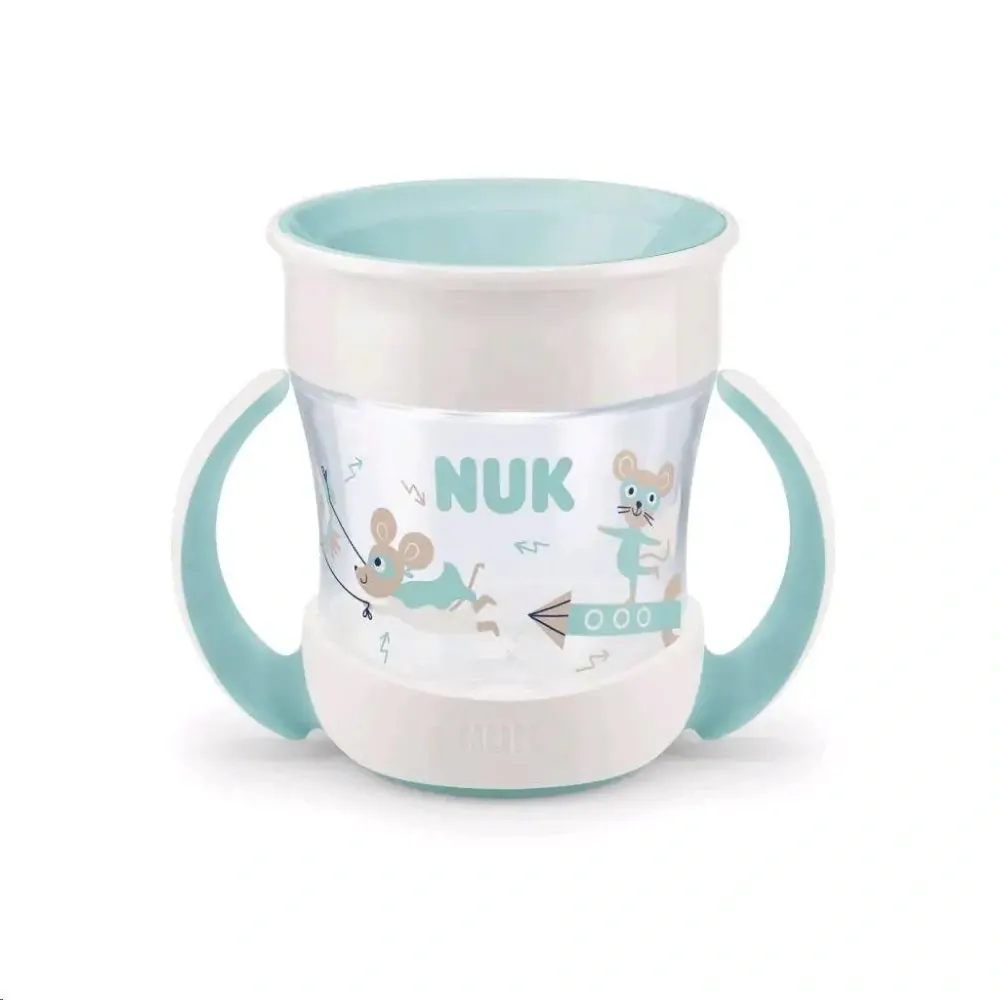 Nuk Dětský hrníček Mini Magic 360° s víčkem zelená