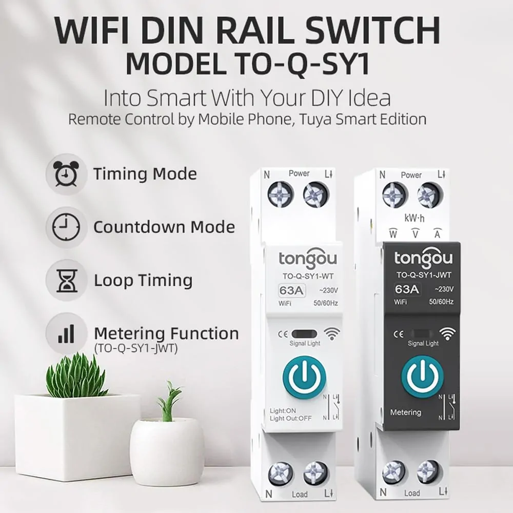 Din Rail Switch Smart WiFi Switch Bezdrátové dálkové ovládání