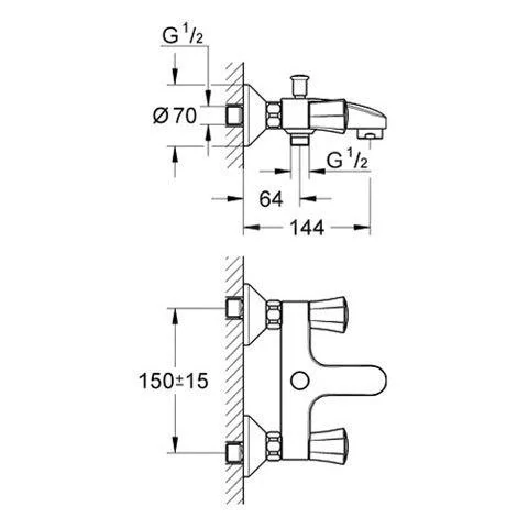 Grohe Costa L - Vanová baterie, chrom 25450001