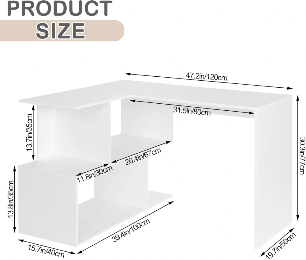 Woltu® rohový stůl TS64ws