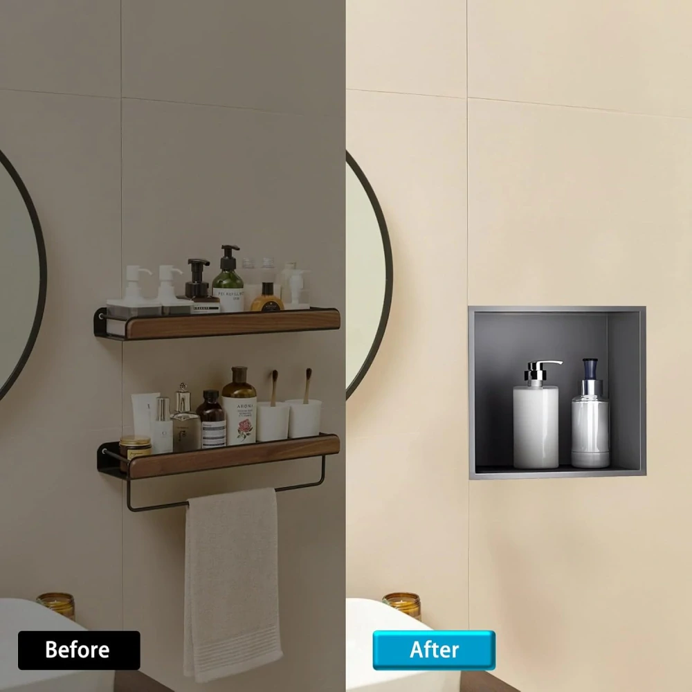 sunrik Sprchový výklenek 30×30×10 cm, šedá