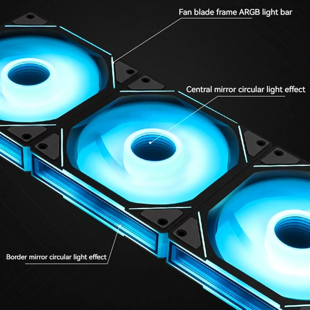TZMRIT ventilátor RGB s reverzním průtokem