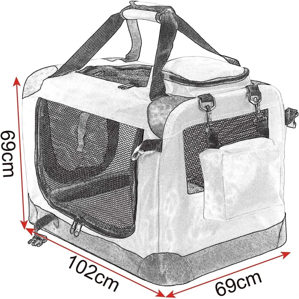 EUGAD přepravní box pro psy, skládací taška pro psy