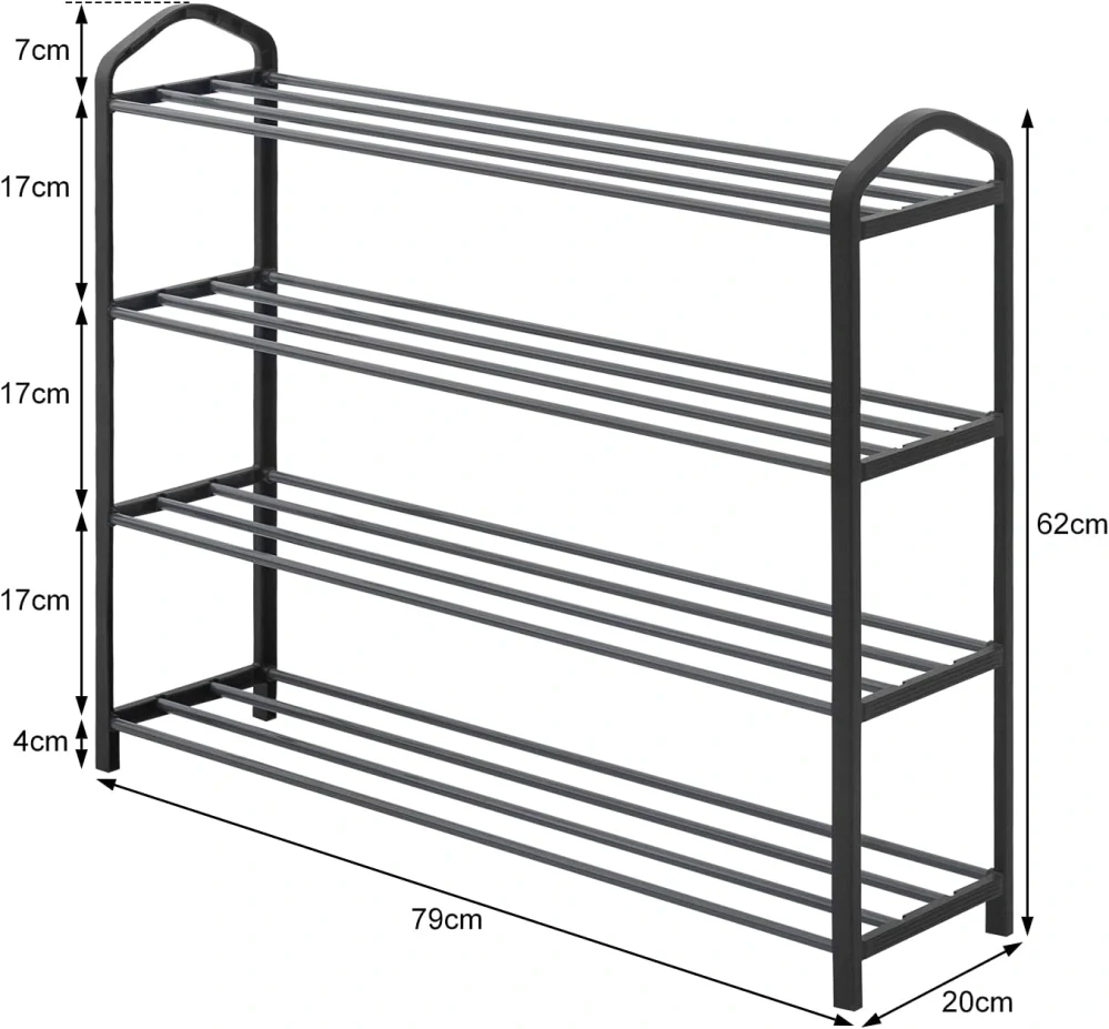 WOLTU 4vrstvý kovový stojan na boty