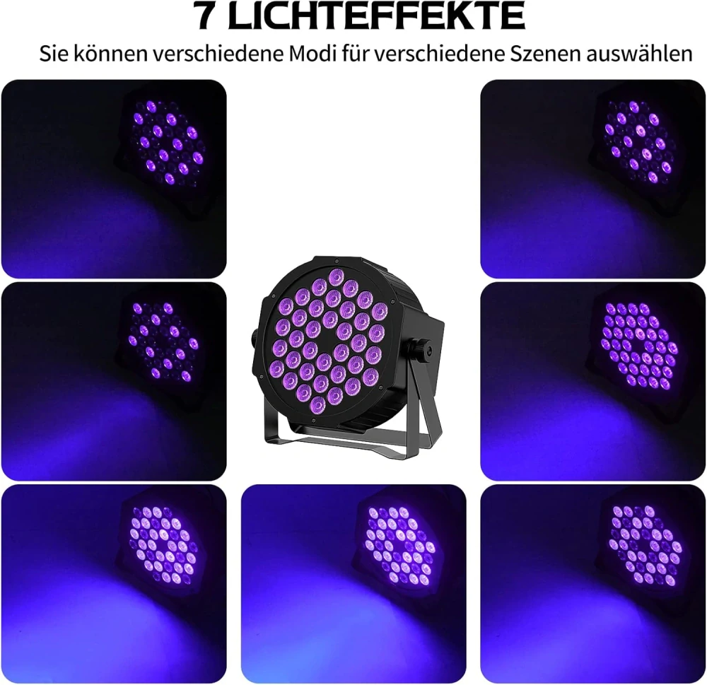 36 LED Černé bodové světlo na diskotéku