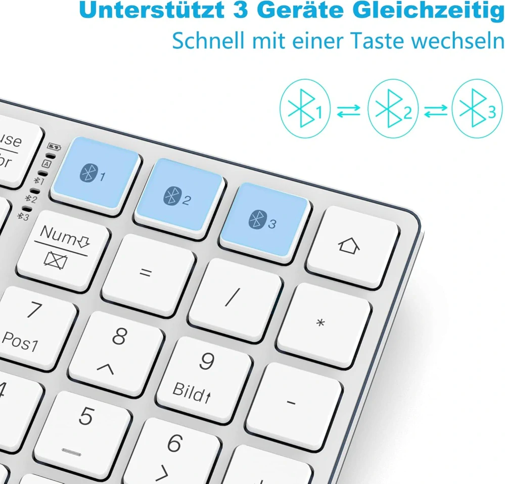 Bluetooth klávesnice JOYACCESS bezdrátová klávesnice plné velikosti s numerickou klávesnicí