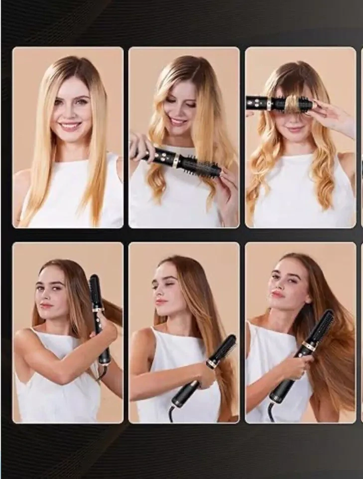 UKLISS horkovzdušný kartáč 3 v 1, sada víceúčelových kartáčů pro fén, kulma