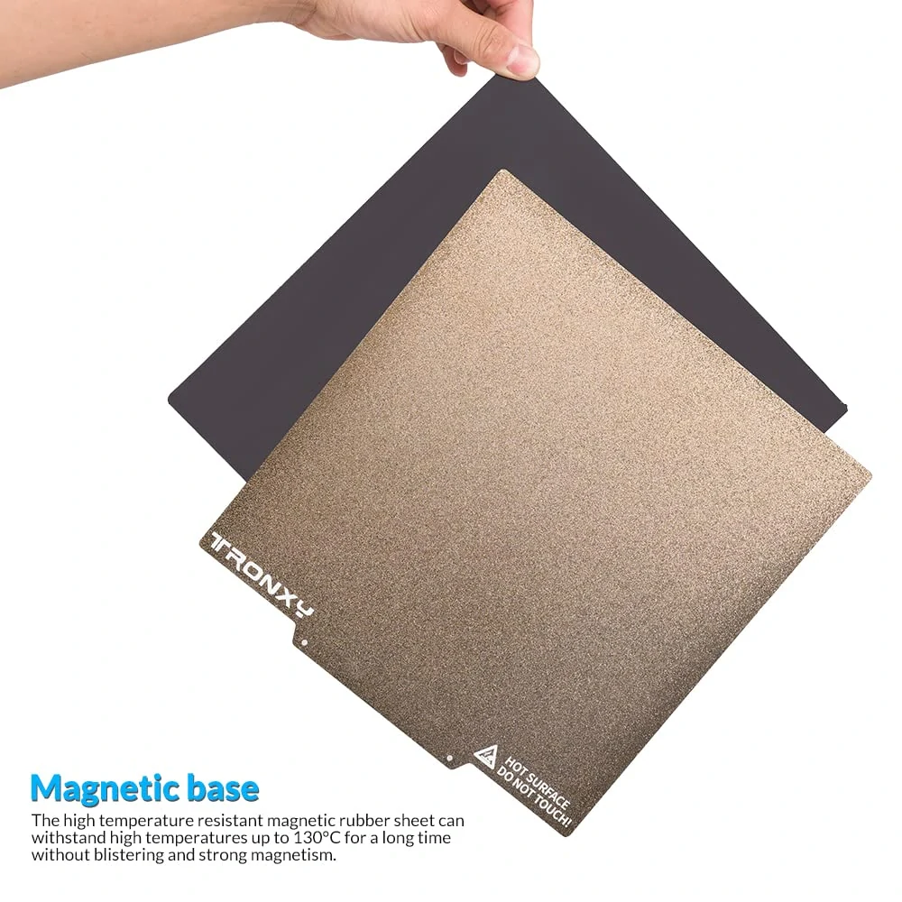 TRONXY PEI deska na sestavení plechu, flexibilní magnetické povrchy PEI pro vyhřívané lože 3D tiskárny 330x330 mm