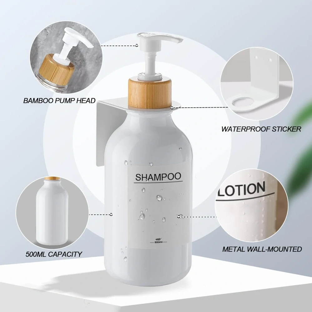 Nástěnný dávkovač mýdla, bez vrtání, sada 3 ks, 500 ml