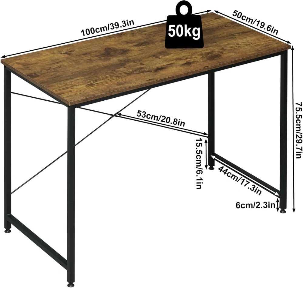 Stůl WOLTU 100 x 50 cm, Stůl šetřící místo, Pracovní stůl,