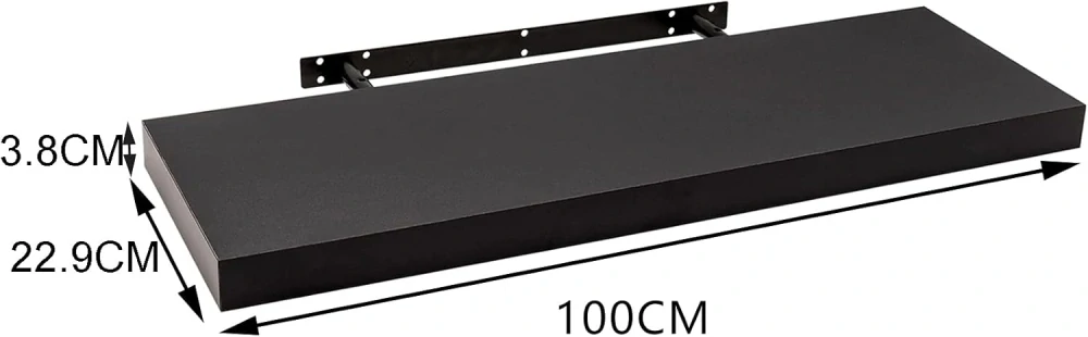 WOLTU police černá dřevěná 100 cm