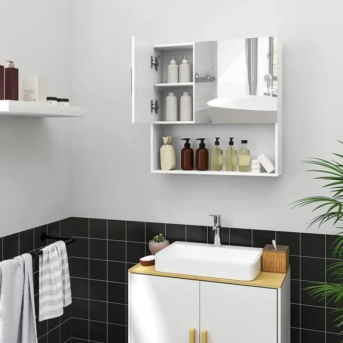 EUGAD koupelnová nástěnná skříňka se zrcadlem