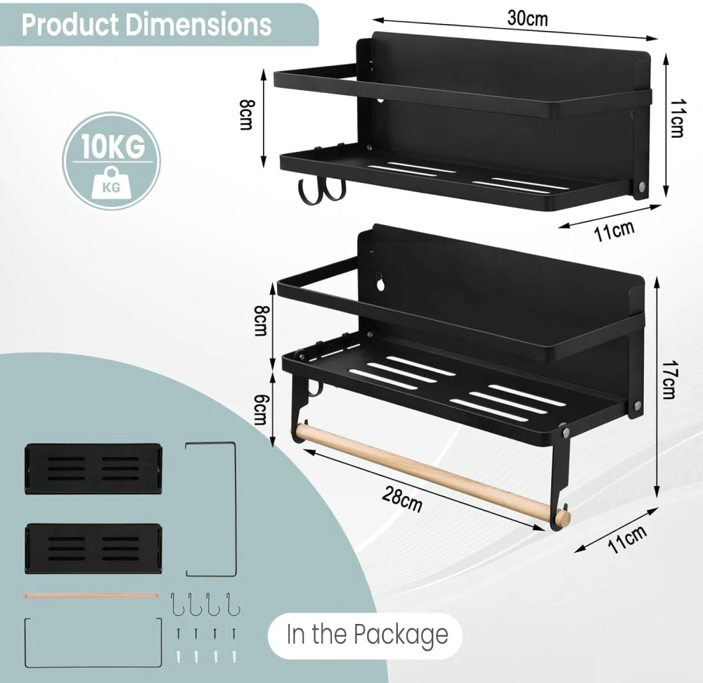 WOLTU RGB47sz nástěnný věšák na koření, sada 2 ks