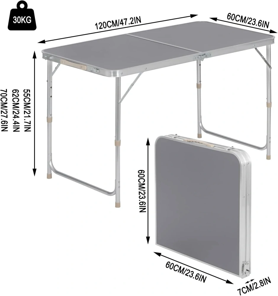 WOLTU® CPT8122gr Skládací kempingový stůl