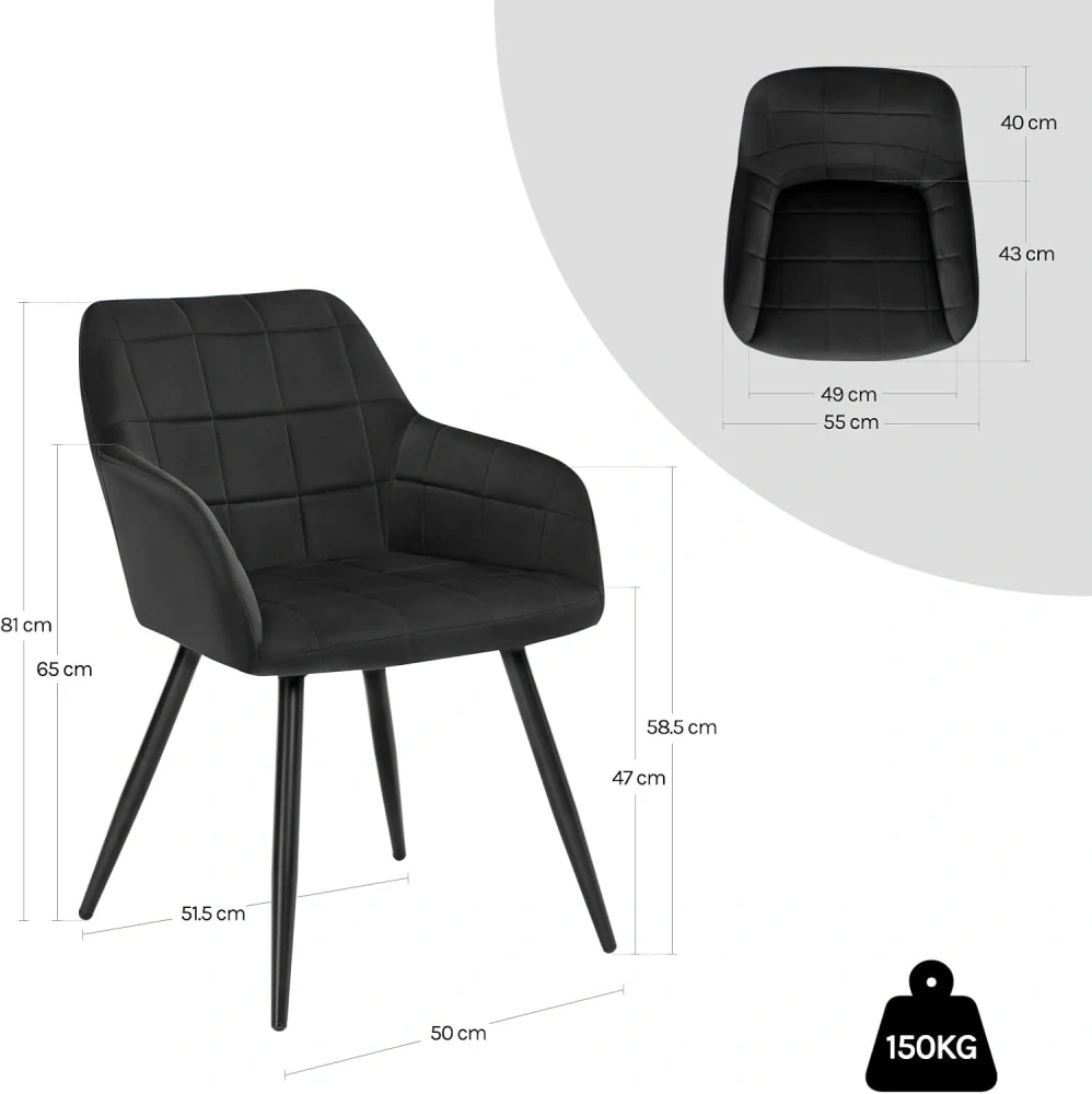 WOLTU BH93sz-1 1dílná jídelní židle