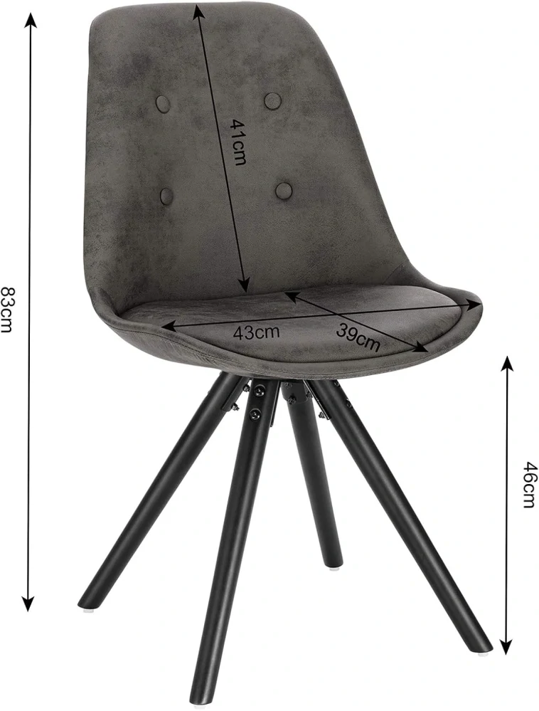 WOLTU BH268an-2 Sada 2 vědeckých látkových židlí 