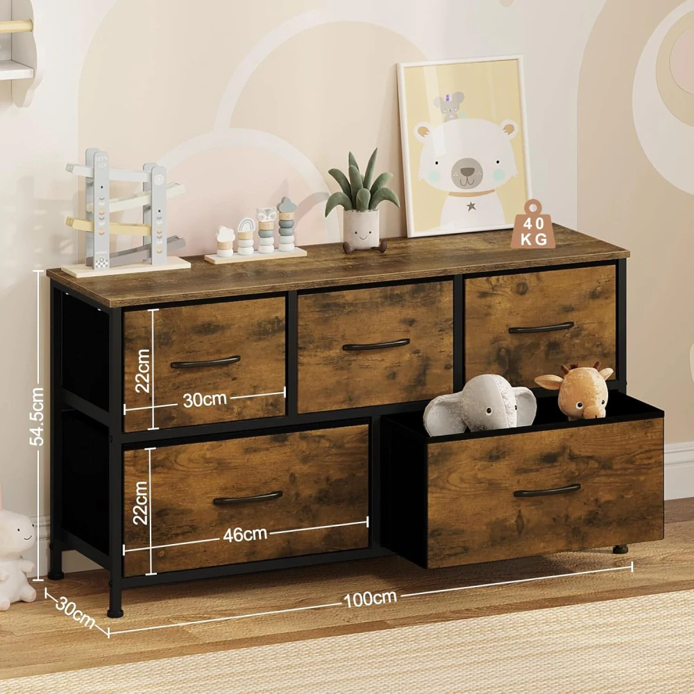 WOLTU SSK005hov Ložnice Komoda 100 x 30 x 54 cm