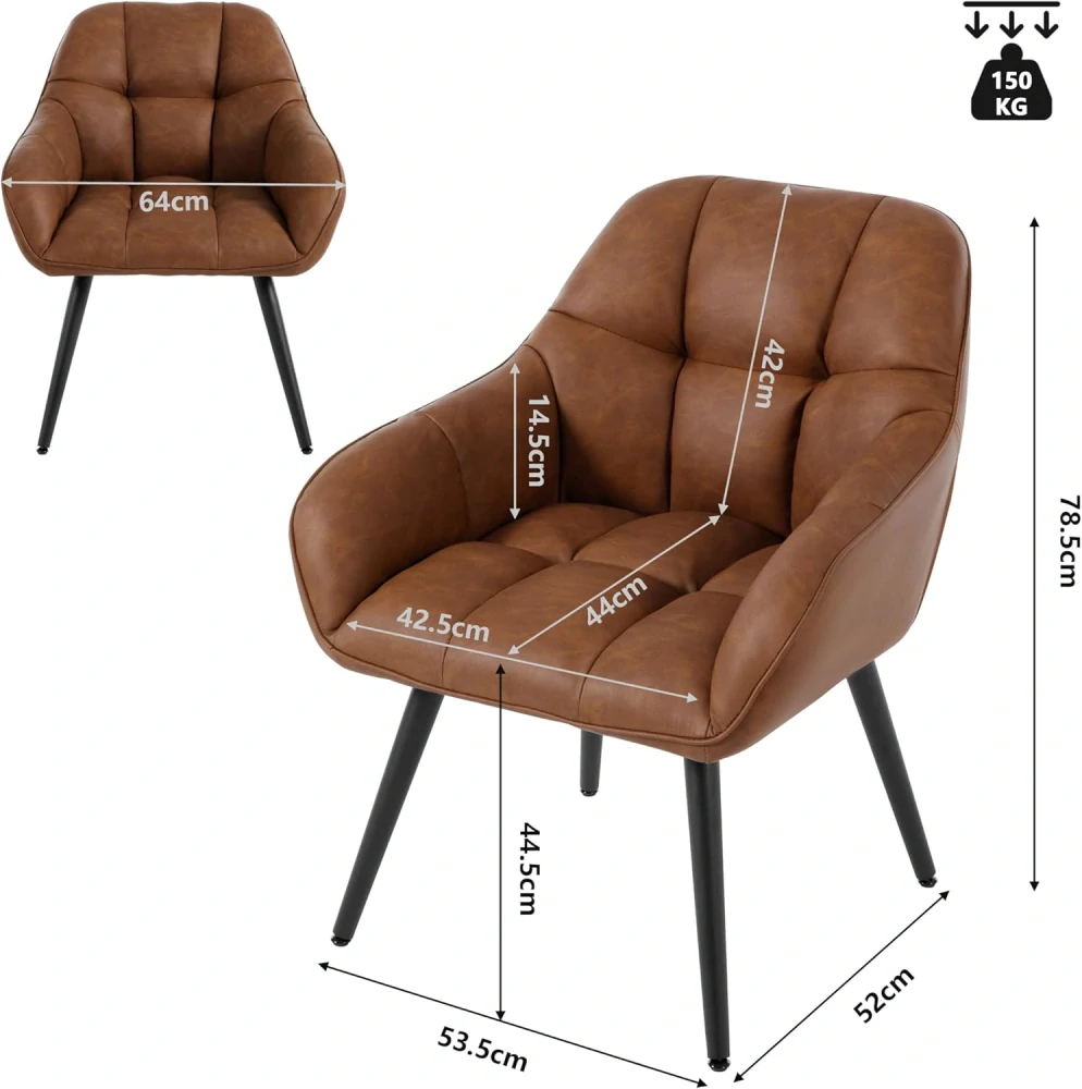 WOLTU SKS44br Křeslo do obývacího pokoje s područkami Vintage styl