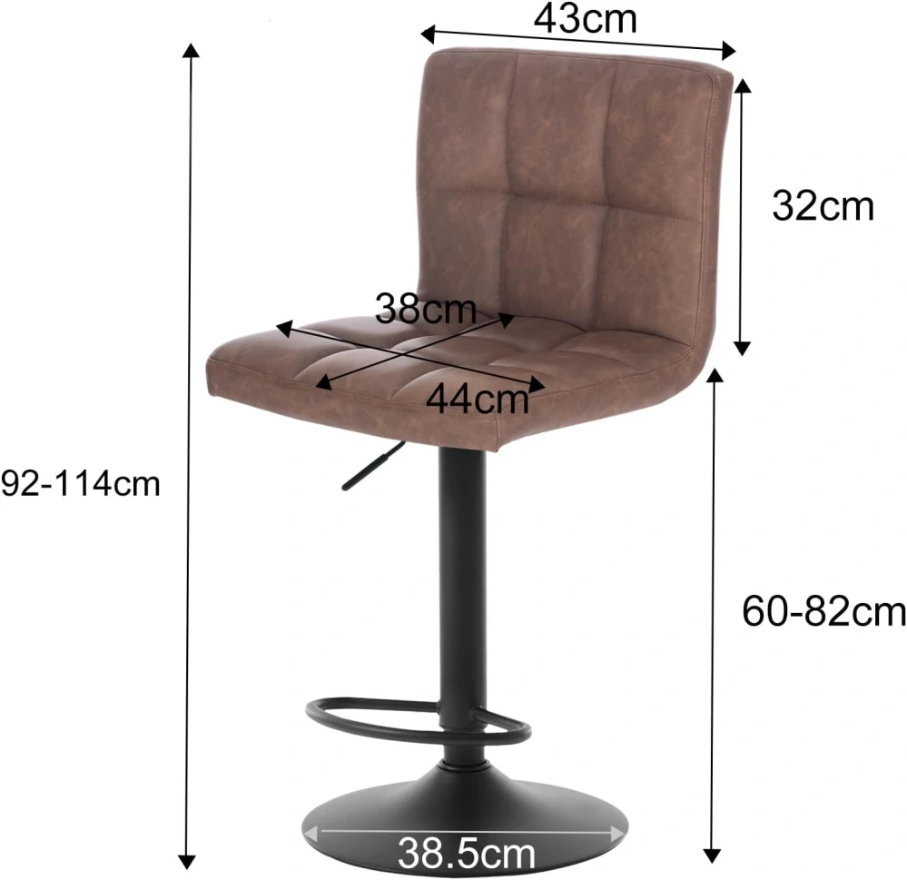 WOLTU® barová židle BH112dbr-1 sada 1 ks
