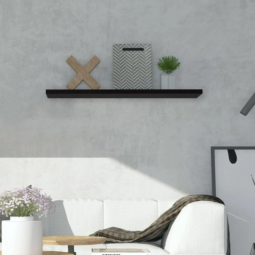 EUGAD MDF nástěnné police,délka 40 cm, černá