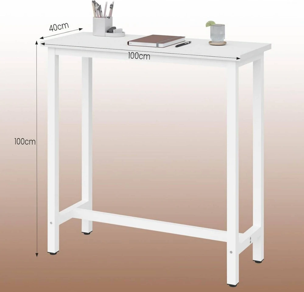 WOLTU 1X barový stůl jídelní stůl,100X40X100cm (ŠxHxV) Bílá