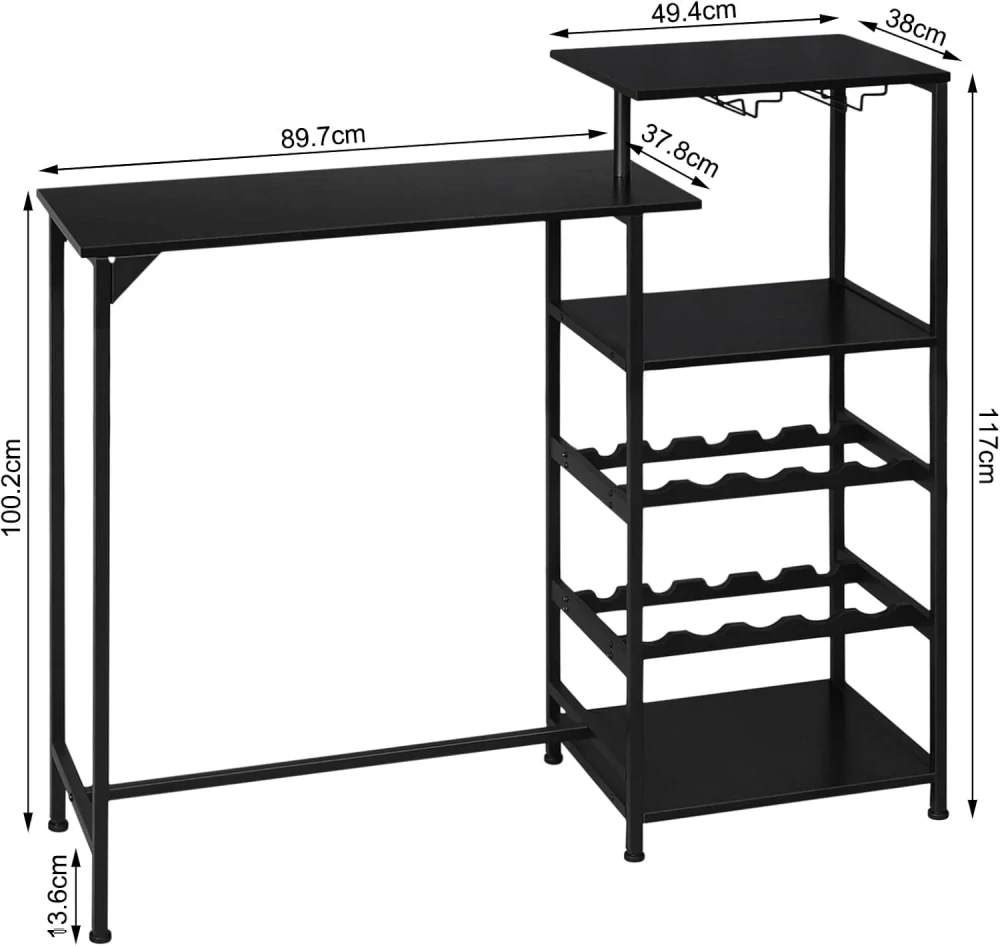 WOLTU Barový stůl Kuchyňský stůl 129,5 D x 38 Š x 117 V 