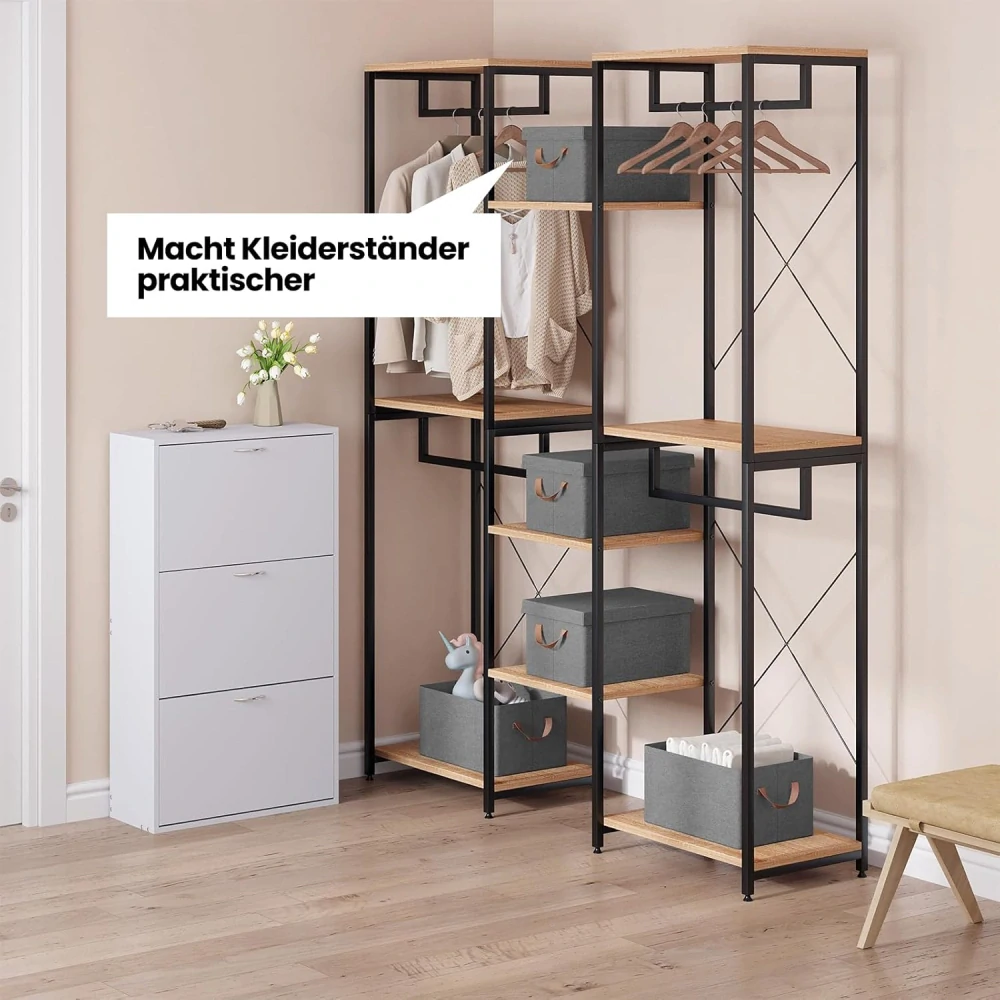 Úložné boxy WOLTU sada 5 ks, šedá, 38 x 20 x 27 cm