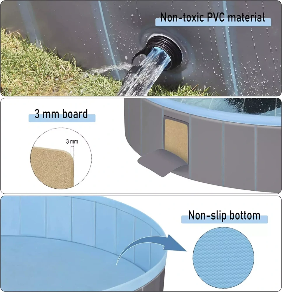 EUGAD PVC bazének pro psy skládací Ø120 cm modrá