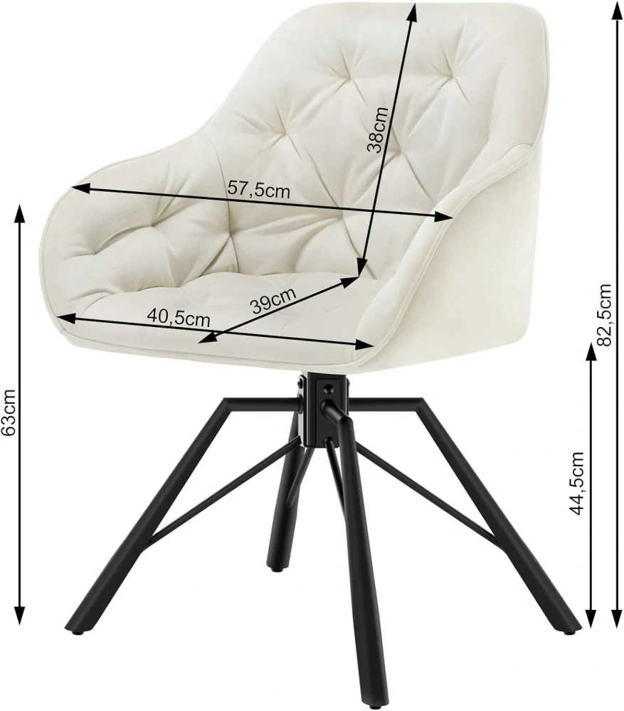 Jídelní židle WOLTU otočná, područková židle EZS60cm-1